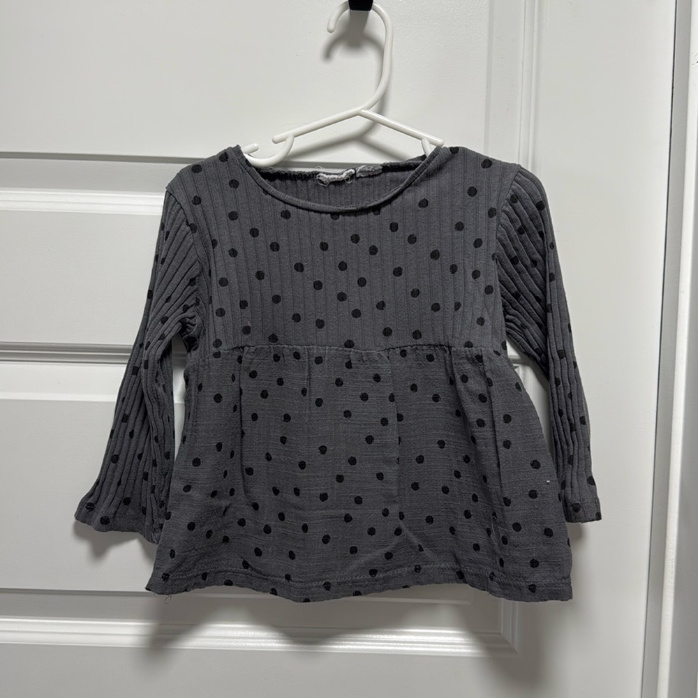 Zara Grey Toddler Polka Dot Blouse (3T)
